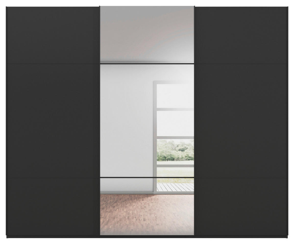 SCHWEBETÜRENSCHRANK  in Schwarz  - Schwarz, KONVENTIONELL, Glas/Holzwerkstoff (271/223/68cm) - Novel