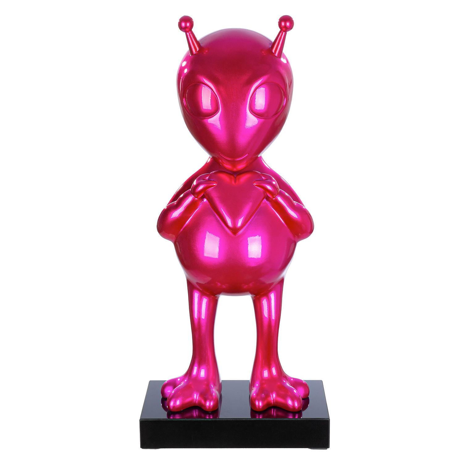 SKULPTUR - Pink/Schwarz, Basics, Kunststoff/Stein (35/70/24cm)