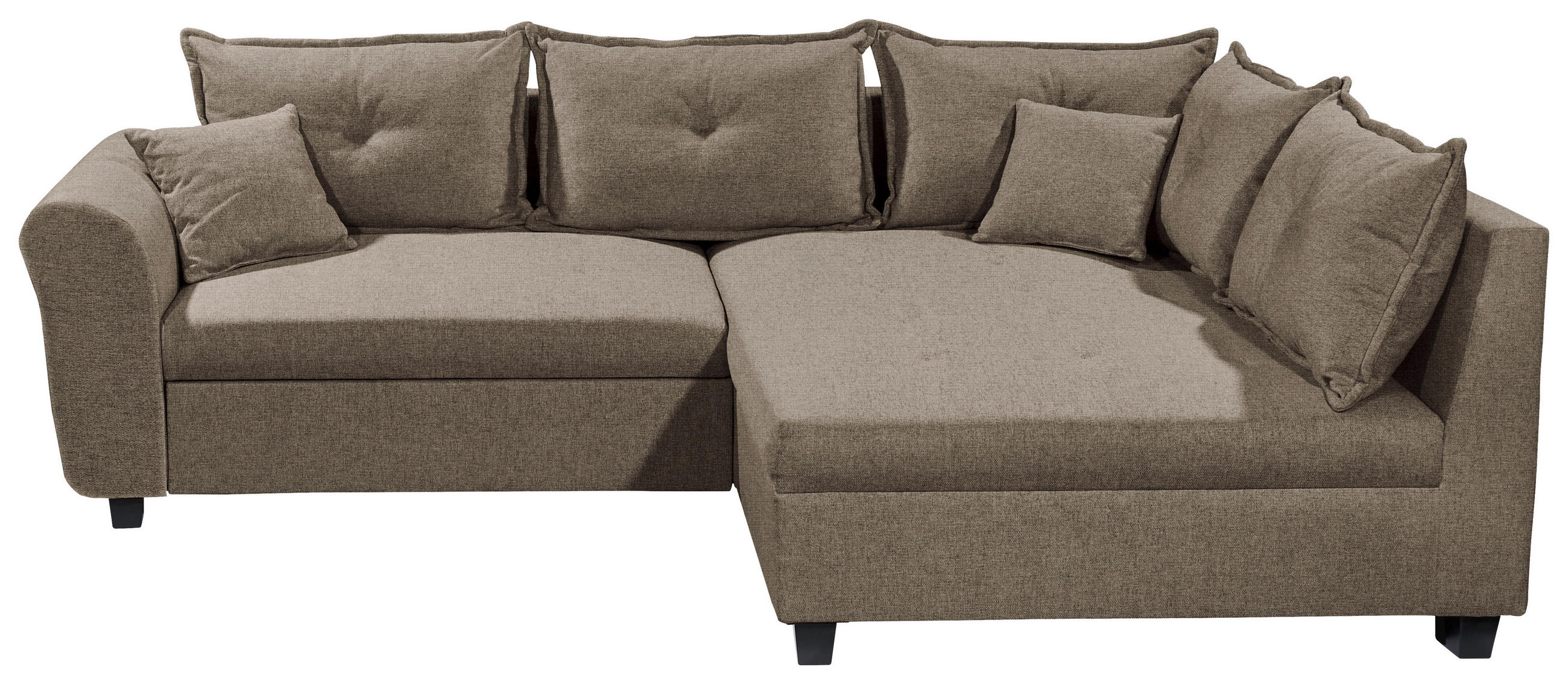 ECKSOFA in Webstoff Braun  - Schwarz/Braun, Modern, Kunststoff/Textil (252/175cm) - Livetastic
