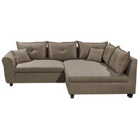ECKSOFA in Webstoff Braun  - Schwarz/Braun, Modern, Kunststoff/Textil (252/175cm) - Livetastic