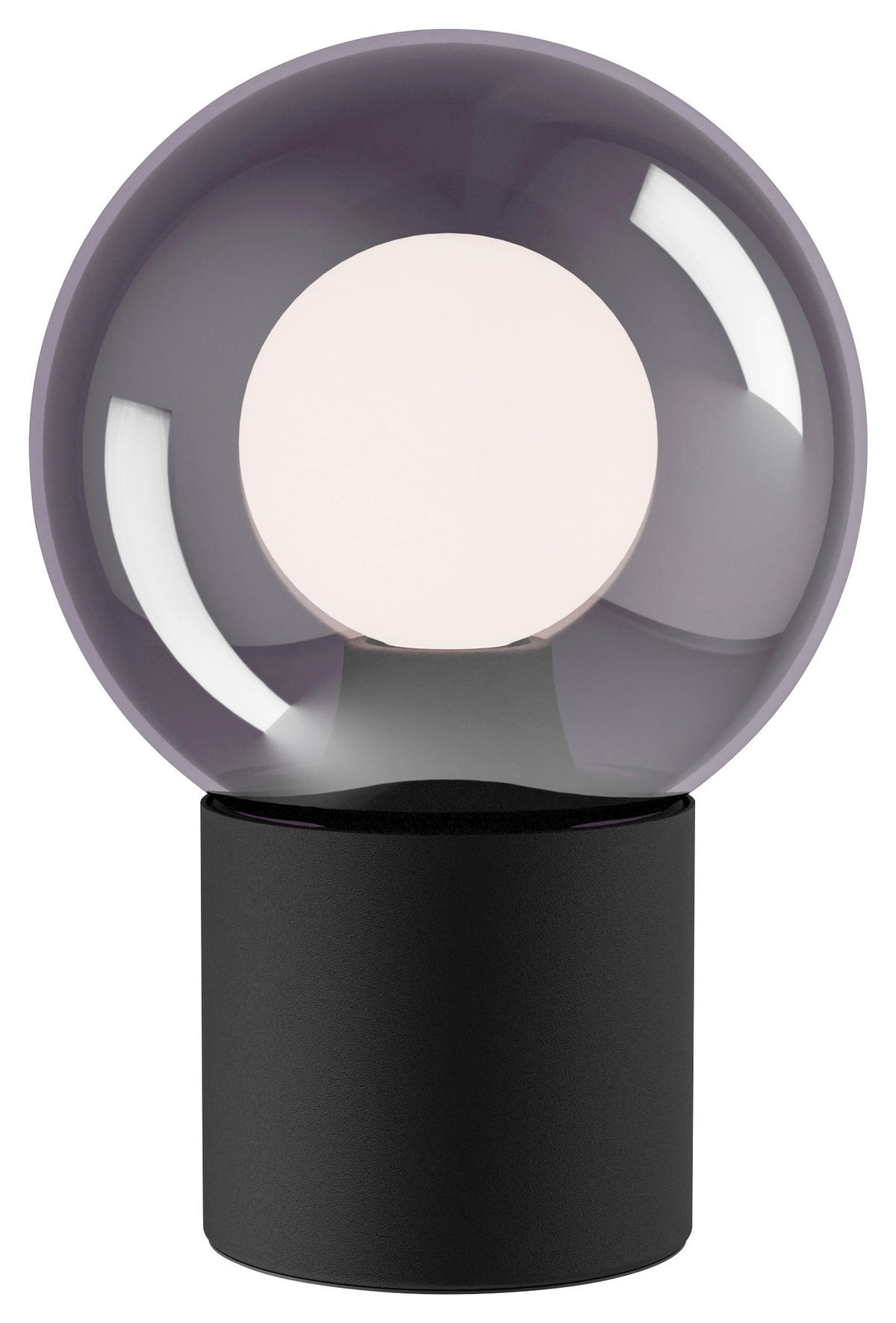 TISCHLEUCHTE Bravino 12/17,5 cm  - Brombeere/Schwarz, Design, Glas/Metall (12/17,5cm) - Eglo
