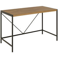 PISALNA MIZA kovina, leseni material črna, barve hrasta  - črna/barve hrasta, Design, kovina/leseni material (120/60/75cm) - MID.YOU