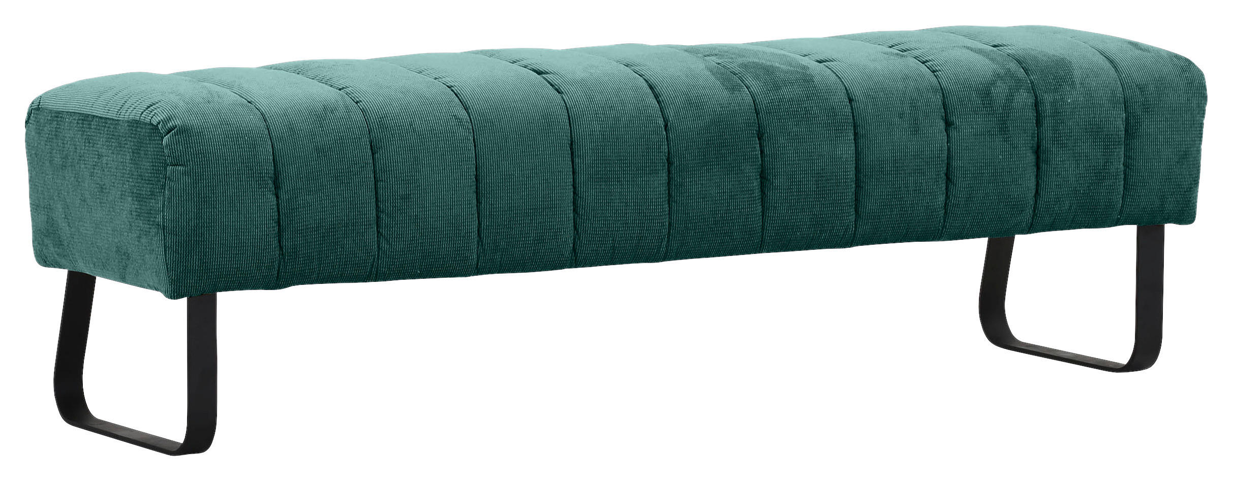 SITZBANK 150/52/53 cm Flachgewebe Grün Metall  - Schwarz/Grün, Design, Textil/Metall (150/52/53cm) - Novel