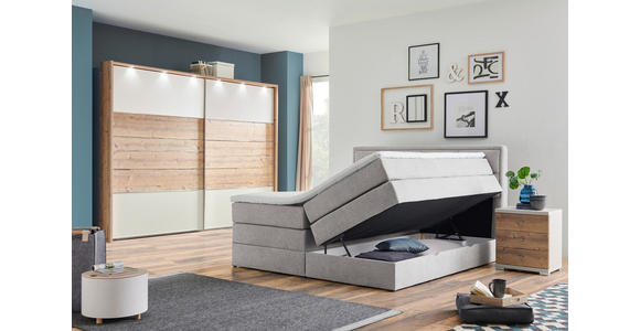 BOXSPRINGBETT 180/200 cm in Grau - Schwarz/Grau, KONVENTIONELL, Kunststoff/Textil (180/200cm) - Esposa