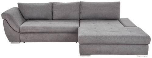 ECKSOFA in Flachgewebe Grau  - Silberfarben/Grau, Design, Textil/Metall (306/174cm) - MID.YOU