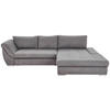 ECKSOFA in Flachgewebe Grau  - Silberfarben/Grau, Design, Textil/Metall (306/174cm) - MID.YOU