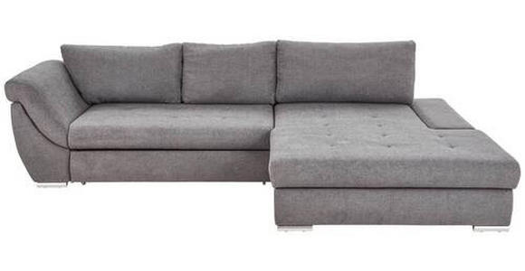 ECKSOFA Grau Flachgewebe  - Silberfarben/Grau, Design, Textil/Metall (306/174cm) - Carryhome