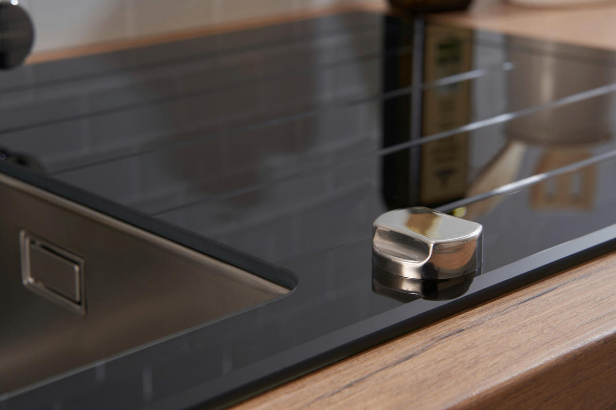 SPÜLE 1720NEWYORK86X50S  - Schwarz, Trend, Glas/Metall (86/21/50cm) - Respekta