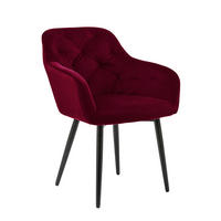 ARMLEHNSTUHL  in Samt  - Rot/Schwarz, MODERN, Textil/Metall (61/85/45cm) - Livetastic