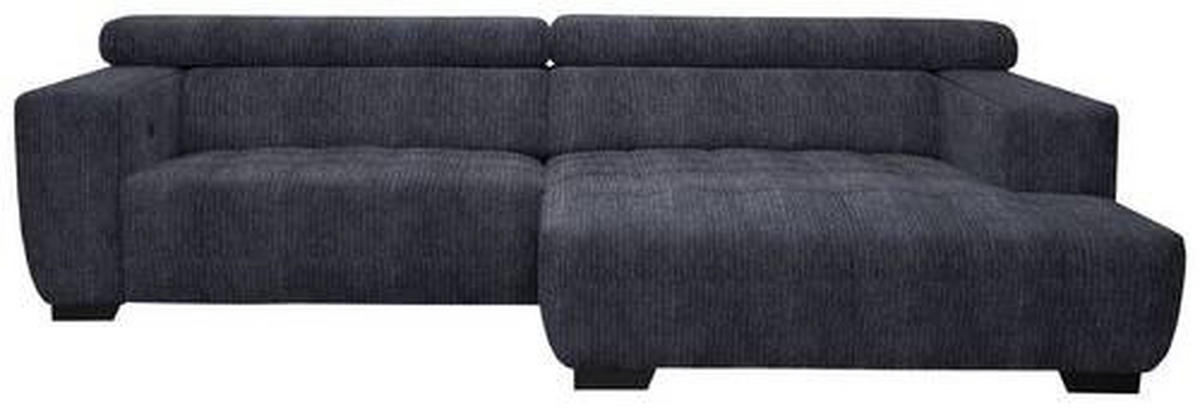ECKSOFA in Webstoff Dunkelgrau  - Dunkelgrau/Schwarz, Konventionell, Textil/Metall (279/182cm) - Hom`in