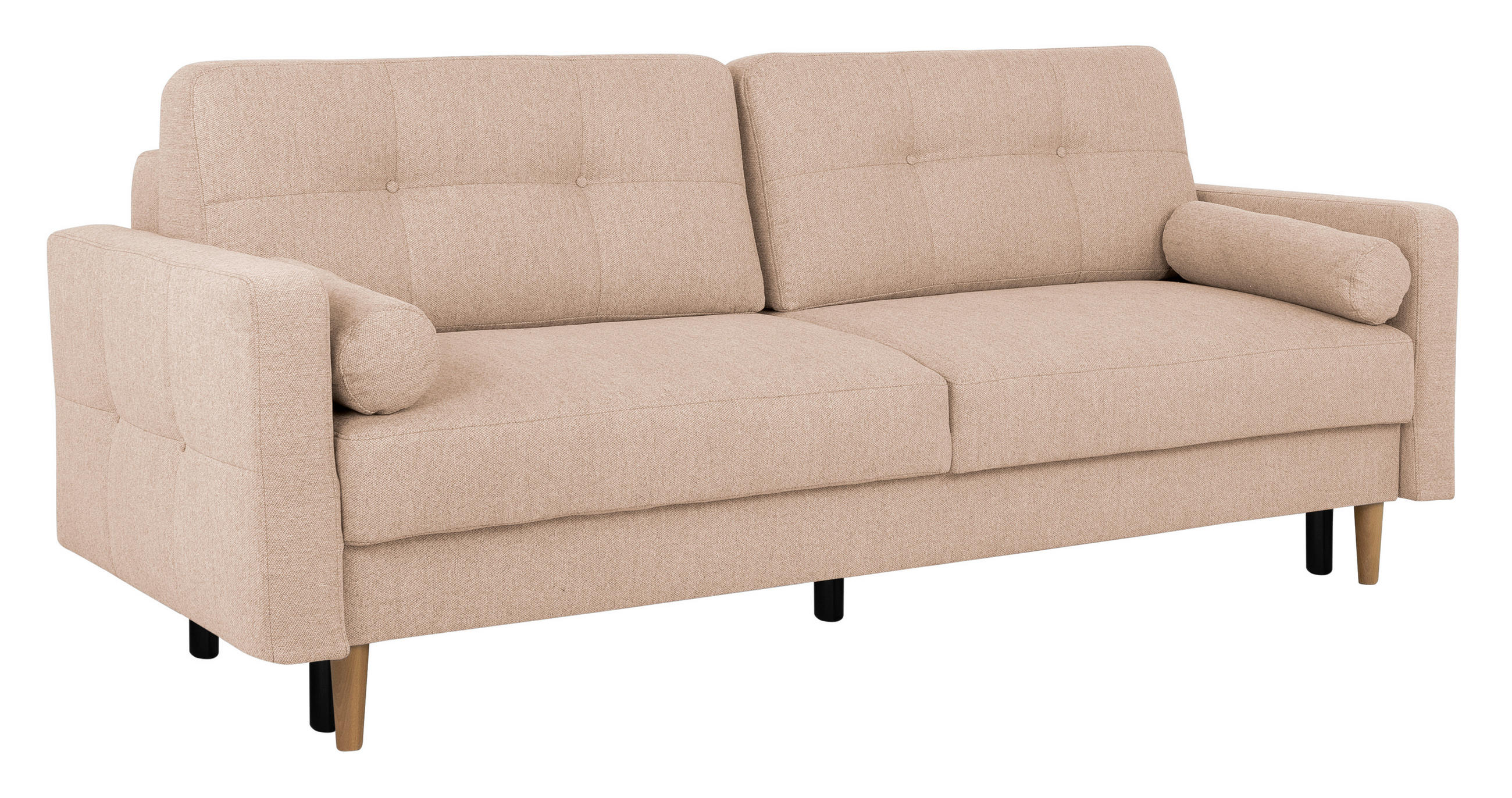 SCHLAFSOFA Beige  - Beige/Buchefarben, Design, Holz/Textil (222/93/99cm) - MID.YOU