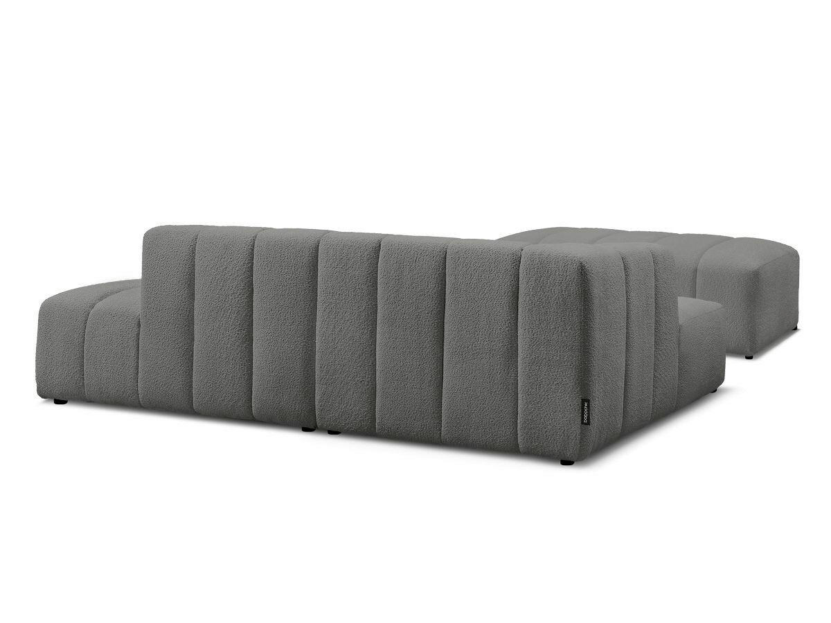 ECKSOFA  ANNECY Dunkelgrau Bouclé  - Dunkelgrau/Schwarz, MODERN, Kunststoff/Textil (170/262cm)