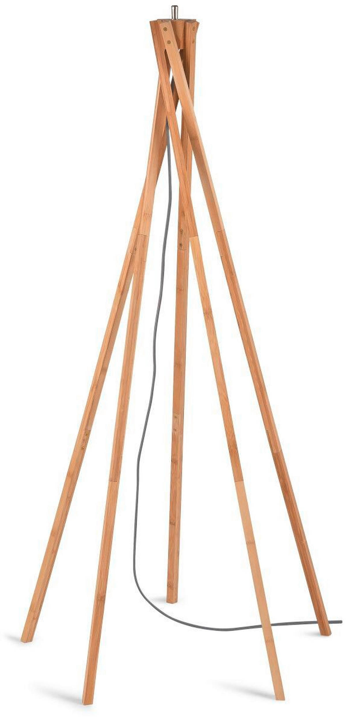 STEHLEUCHTE 53/53/146 cm    - Schwarz/Naturfarben, Trend (53/53/146cm) - Good & Mojo