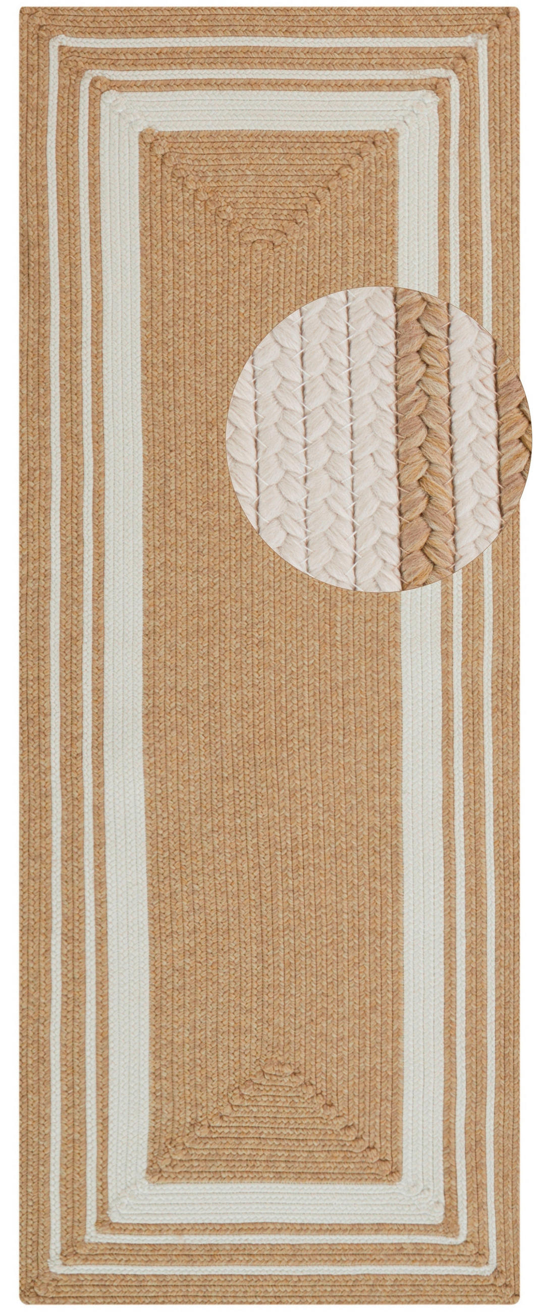 LÄUFER 80/200 cm Braided  - Beige/Creme, Design, Kunststoff (80/200cm)