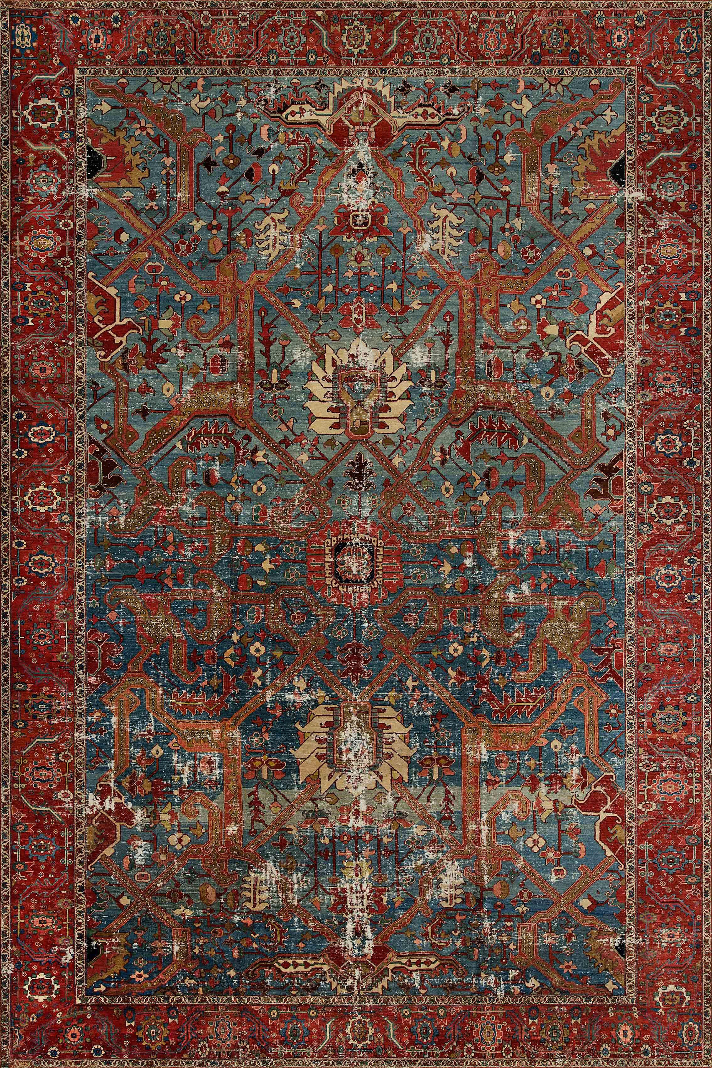 VINTAGE SZŐNYEG  Azeri Antique  - Piros/Kék, Lifestyle, Textil (130/190cm) - Novel