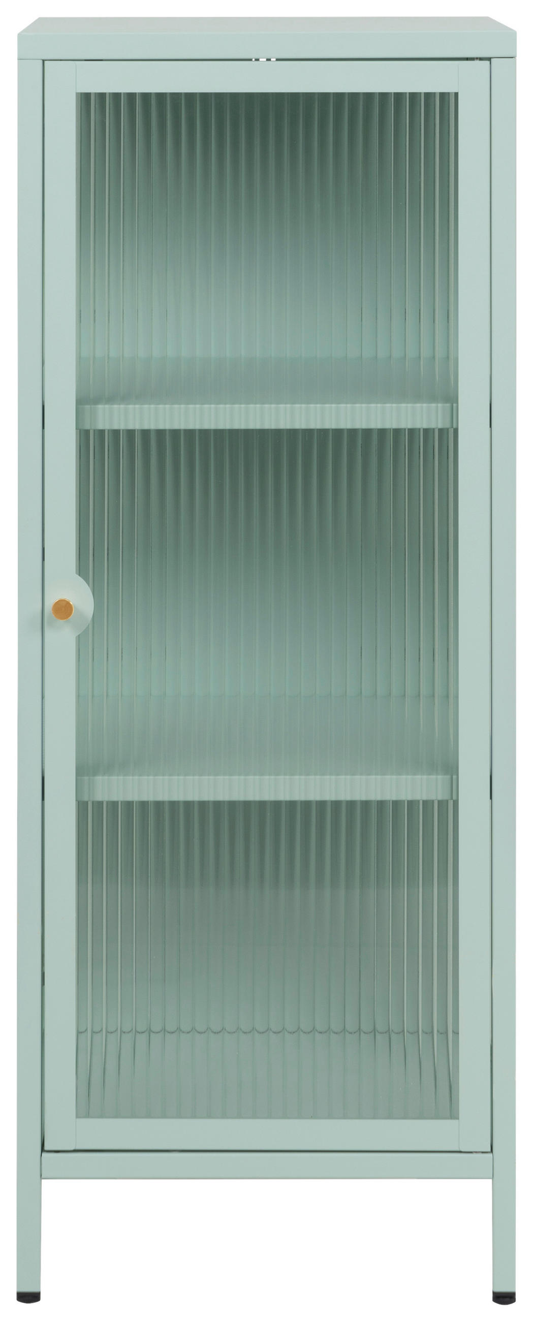 KOMODA, mátově zelená, 40/101,5/40 cm - mátově zelená/barvy zlata, Design, kov/sklo (40/101,5/40cm) - MID.YOU