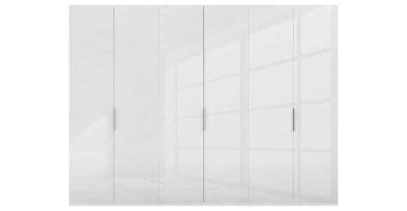 DREHTÜRENSCHRANK 300/223/62 cm 6-türig Weiß - Alufarben/Weiß, KONVENTIONELL, Glas/Holzwerkstoff (300/223/62cm) - Novel