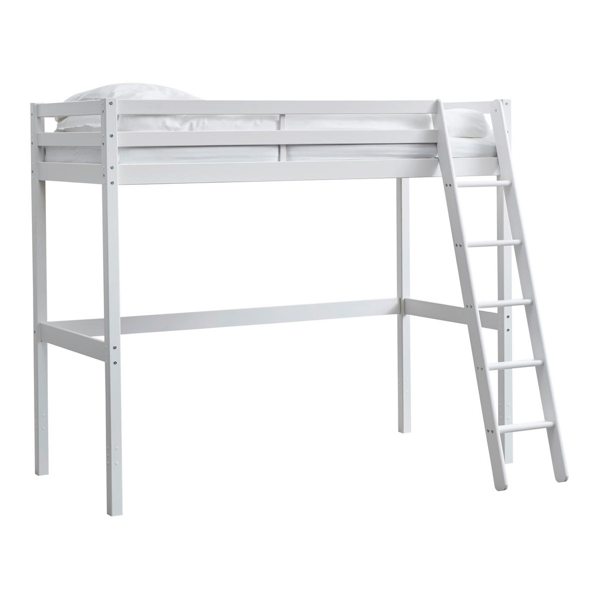 HOCHBETT 90/200 cm,  in Absturzsicherung, Rutsche, Lattenrost  - Weiß, MODERN, Holz (90/200cm) - Chameo