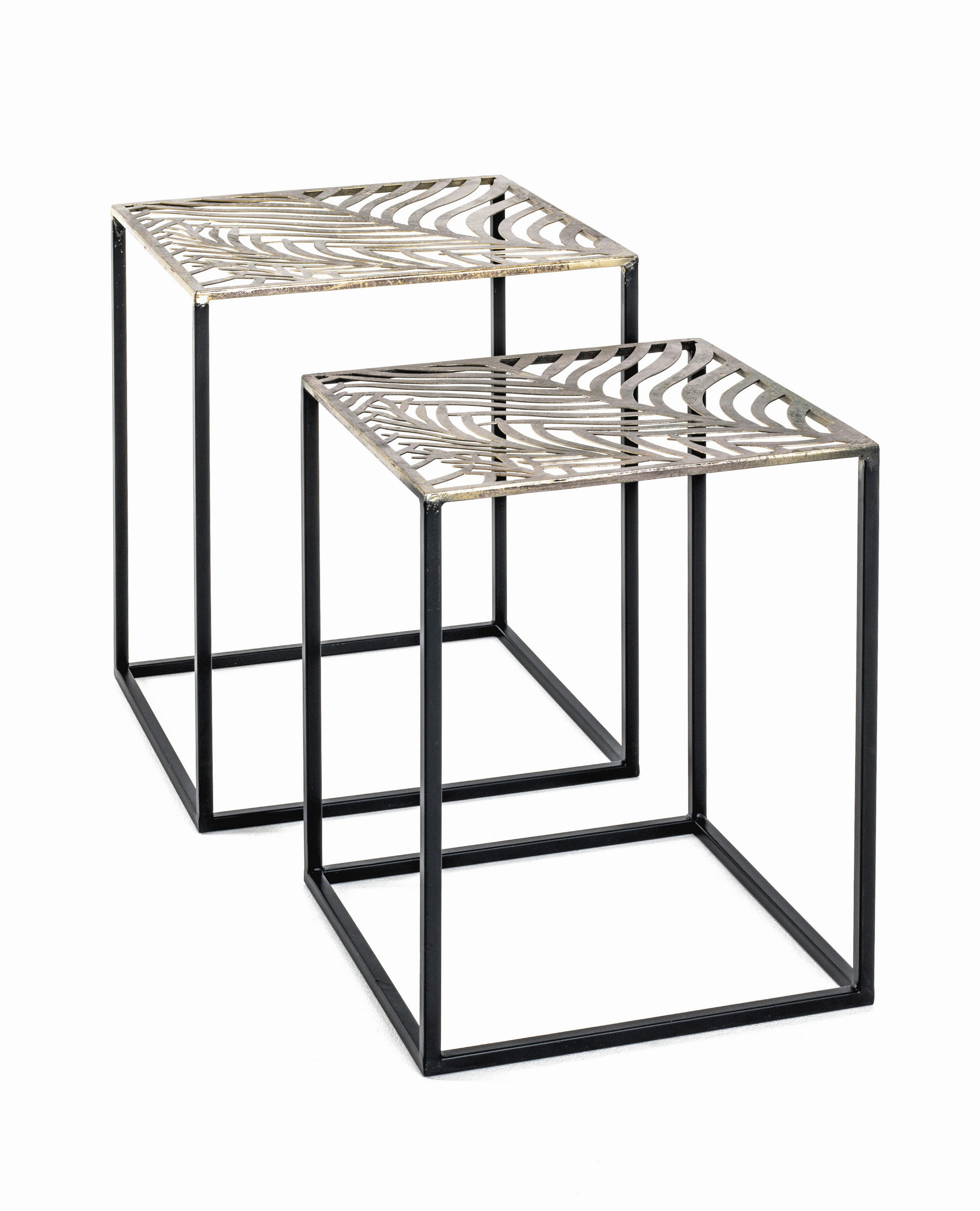 BEISTELLTISCHSET in Metall 34/40/45/50/40/40 cm  - Schwarz/Bronzefarben, Trend, Metall (34/40/45/50/40/40cm)
