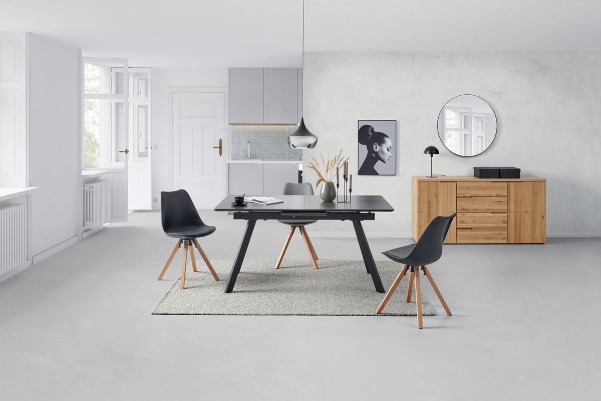 STOL ZA BLAGOVAONICU  antracit, crna  metal, keramika, drvni materijal      - crna/antracit, Lifestyle, drvni materijal/metal (160-200/76/90cm) - MID.YOU