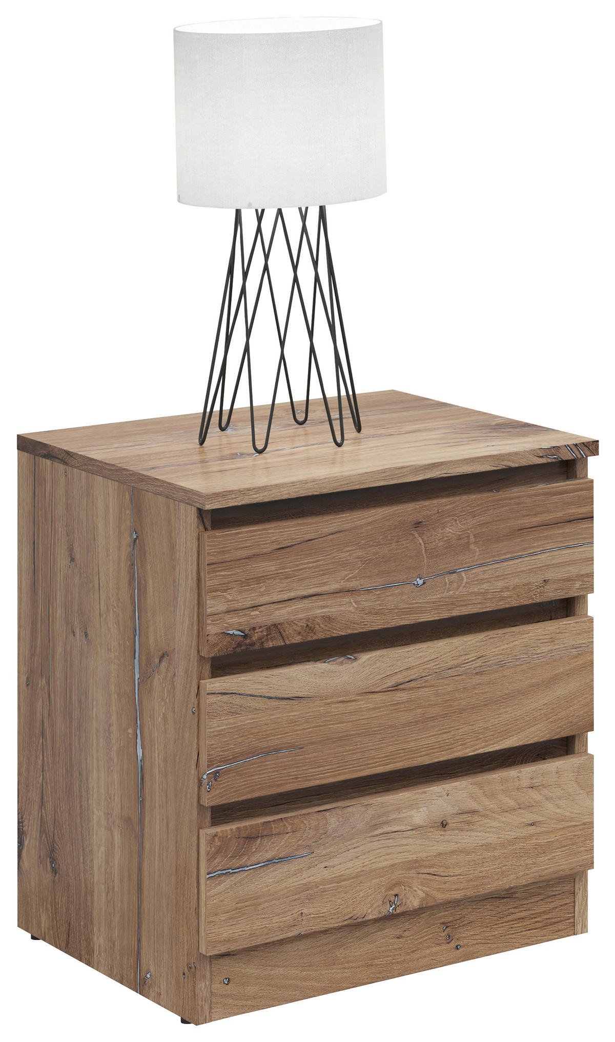 NACHTSCHRANK 45/52/42 cm  - Eiche dunkel/Eichefarben, KONVENTIONELL, Holzwerkstoff (45/52/42cm)