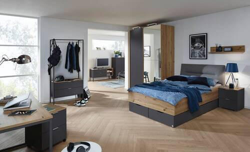 TV-ELEMENT - Alufarben/Graphitfarben, Design, Holzwerkstoff/Metall (120/61/42cm) - Stylife