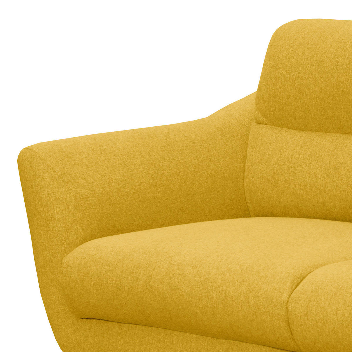 3-SITZER-SOFA in Webstoff Gelb  - Gelb/Schwarz, Design, Holz/Textil (209/87/88cm) - Livetastic