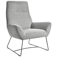 SESSEL in Cord Grau  - Schwarz/Grau, Design, Textil/Metall (82/102/81cm) - Hom`in