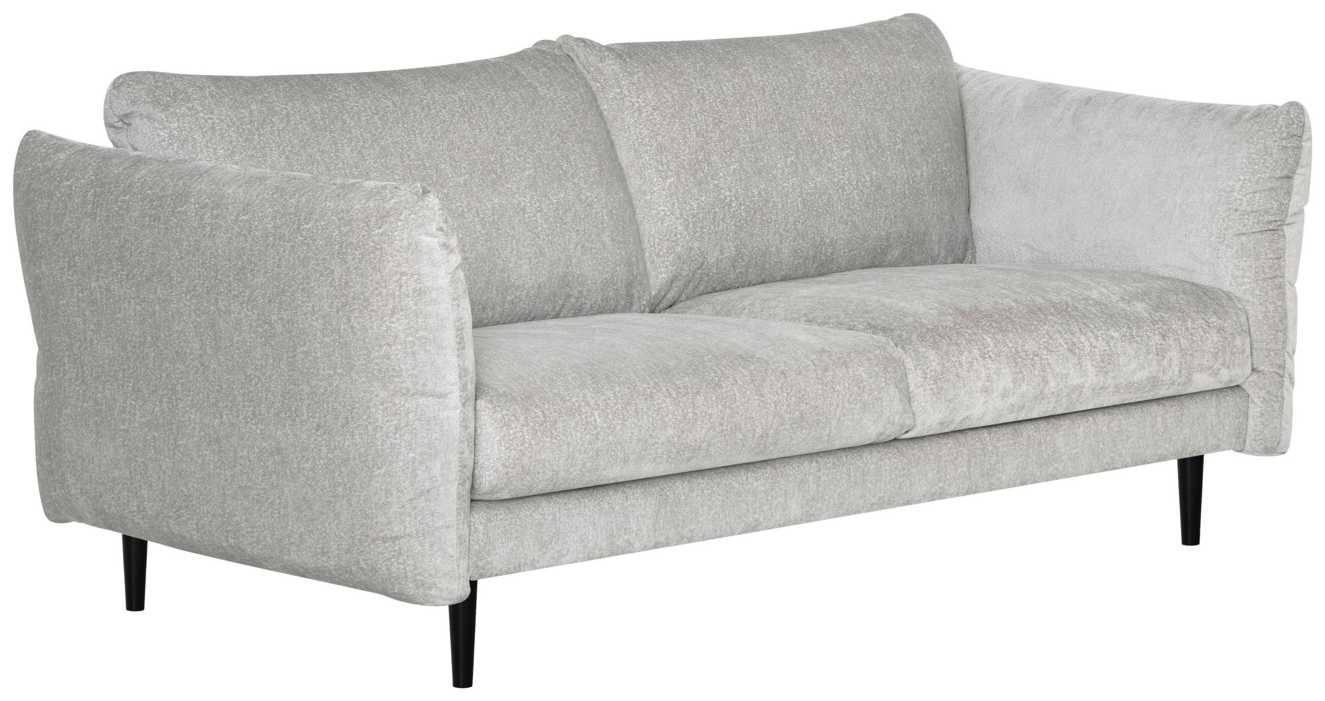 2,5-SITS SOFFA i chenille ljusgrå  - ljusgrå/svart, Klassisk, metall/textil (203/82/99cm) - Hom`in