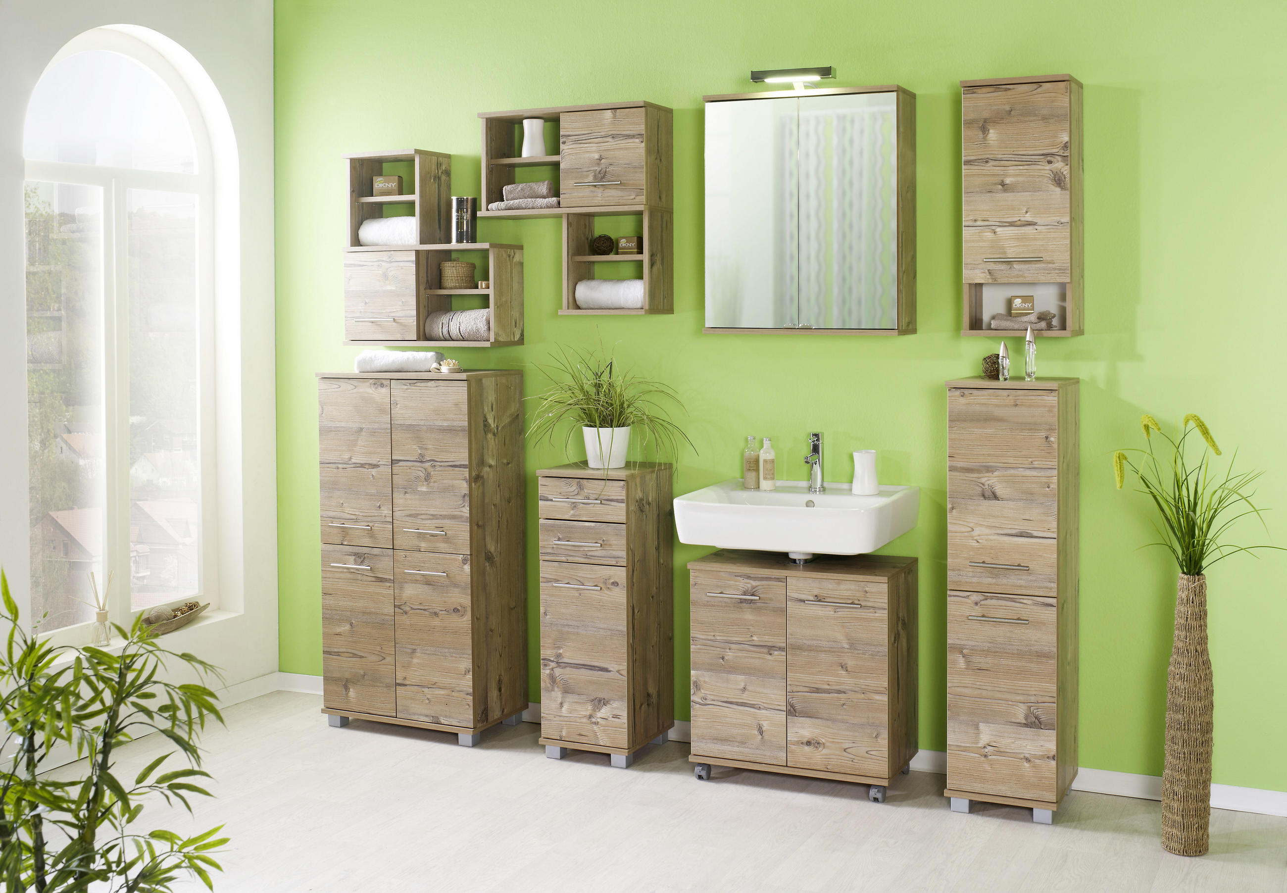 HÄNGESCHRANK 30/71/20,5 cm  - Fichtefarben/Edelstahlfarben, KONVENTIONELL, Holzwerkstoff/Metall (30/71/20,5cm) - Stylife
