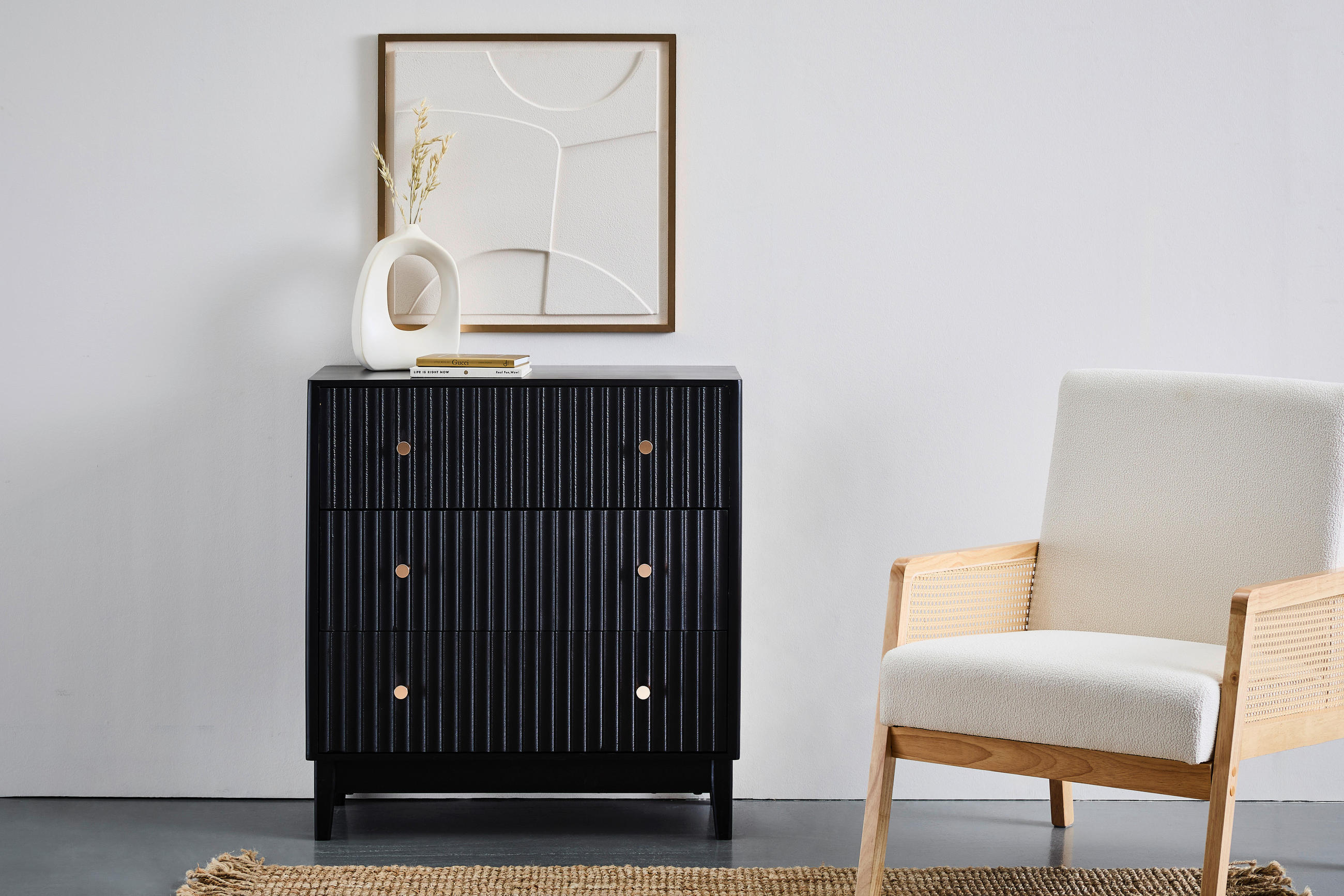 KOMMODE  in 80/85/35 cm  - Schwarz, KONVENTIONELL, Holz/Holzwerkstoff (80/85/35cm) - Livetastic