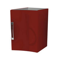 Dulap Baie Inferior 34/55/40 cm  - culoare crom/roșu, Basics, sticlă/metal (34/55/40cm) - Welnova