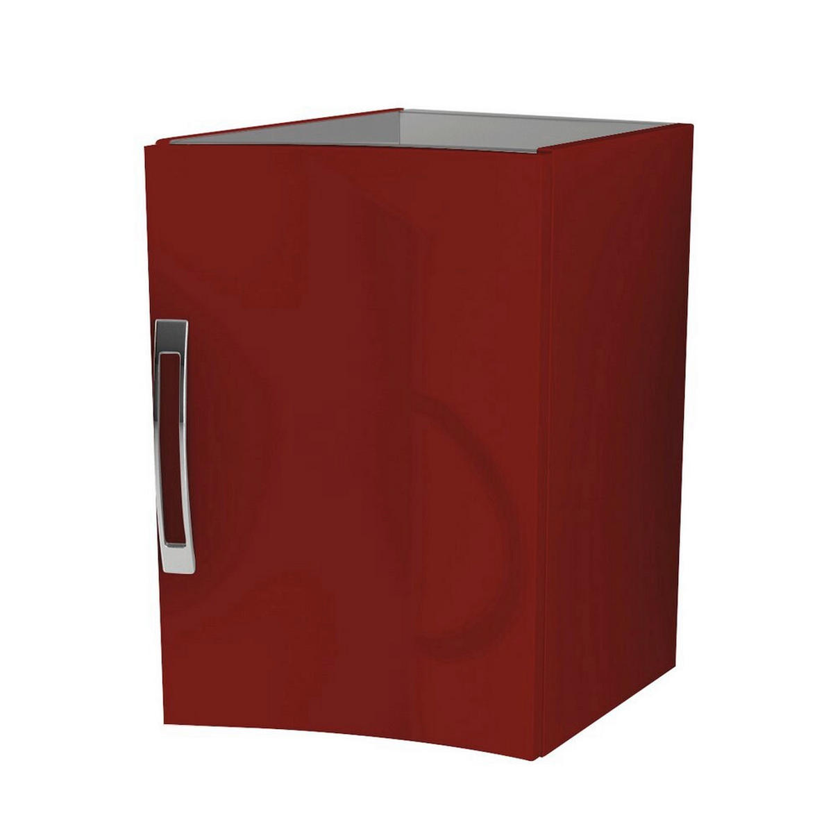 Dulap Baie Inferior 34/55/40 cm  - culoare crom/roșu, Basics, sticlă/metal (34/55/40cm) - Welnova