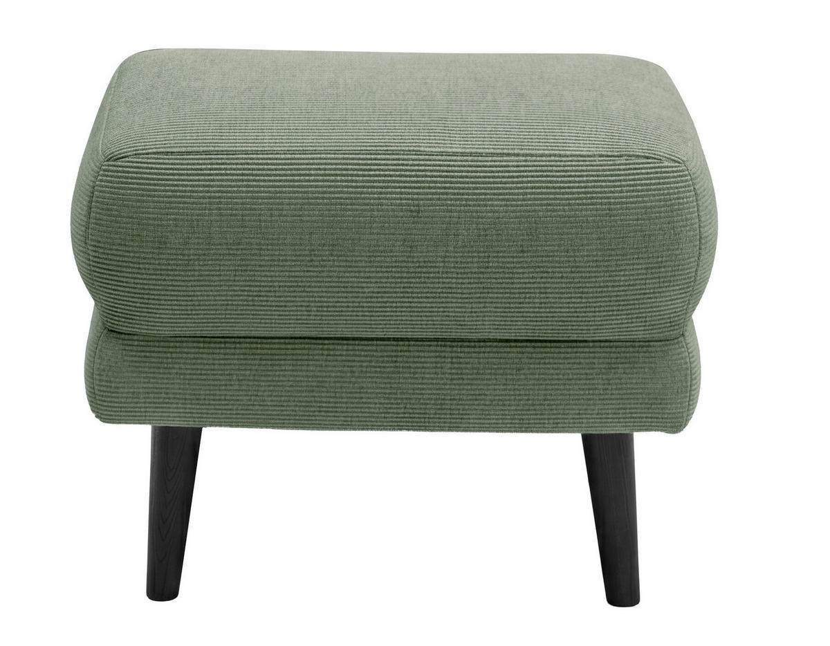 HOCKER MINA Cord Dunkelgrün  - Dunkelgrün/Schwarz, MODERN, Holz/Textil (63/43/42cm) - MID.YOU