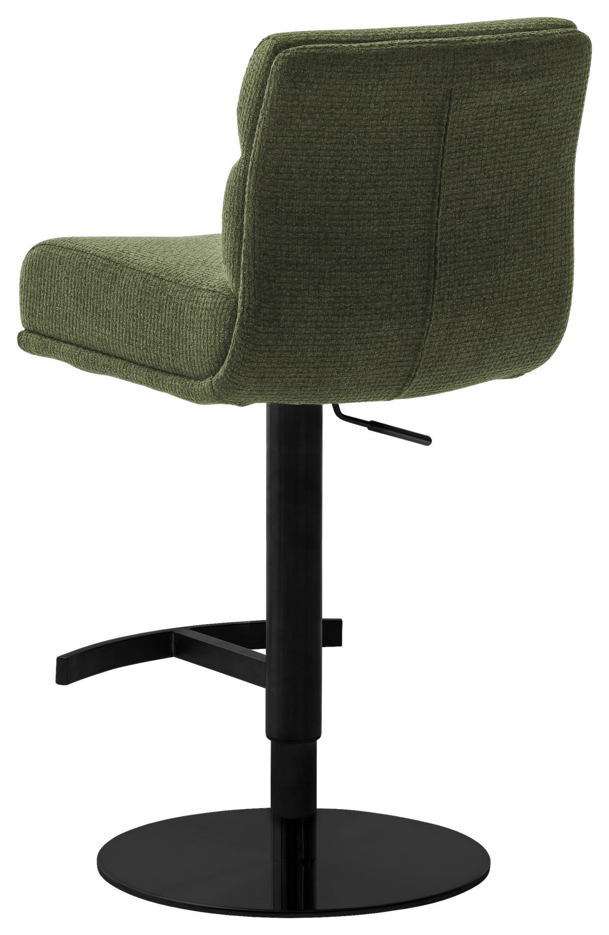 BARHOCKER in Metall, Textil Schwarz, Olivgrün  - Schwarz/Olivgrün, Design, Textil/Metall (43/84/52cm) - Dieter Knoll