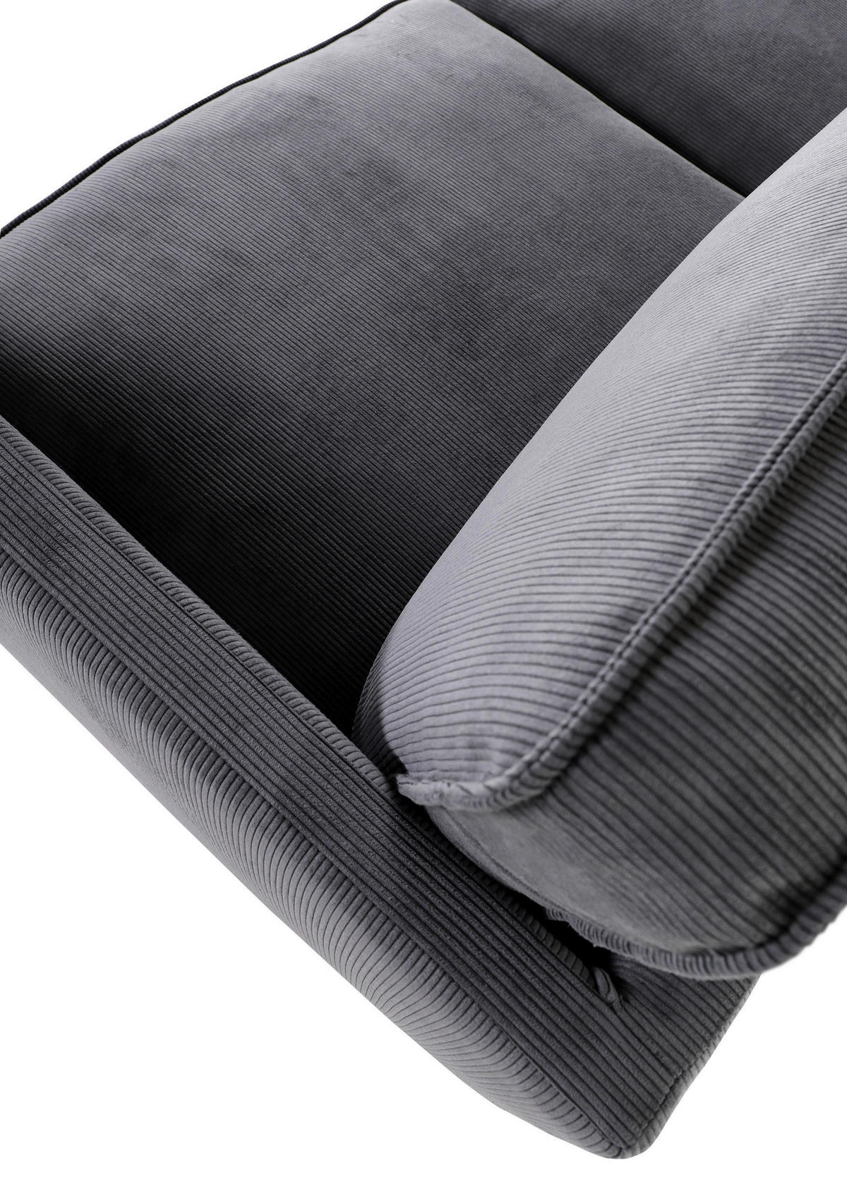 2-SITZER-SOFA in Cord Anthrazit  - Anthrazit/Schwarz, Design, Holz/Textil (175/64/85cm) - Ambia Home