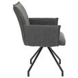 ARMLEHNSTUHL   Webstoff, Mikrofaser  - Anthrazit/Schwarz, Design, Textil/Metall (60/92/60cm) - Linea Natura