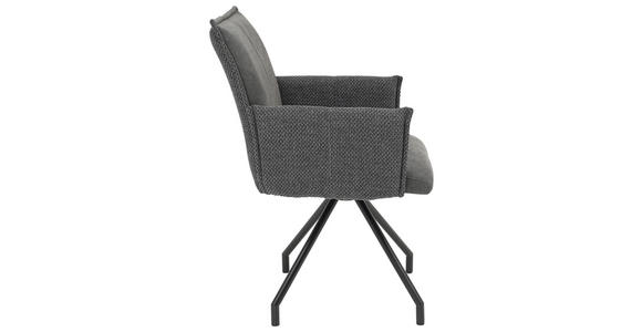 ARMLEHNSTUHL   Webstoff, Mikrofaser  - Anthrazit/Schwarz, Design, Textil/Metall (60/92/60cm) - Linea Natura