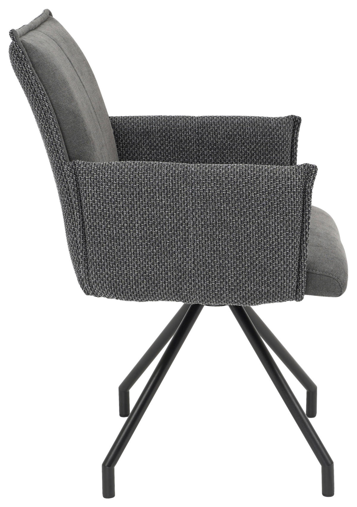 ARMLEHNSTUHL  in Webstoff, Mikrofaser  - Anthrazit/Schwarz, Design, Textil/Metall (60/92/60cm) - Linea Natura