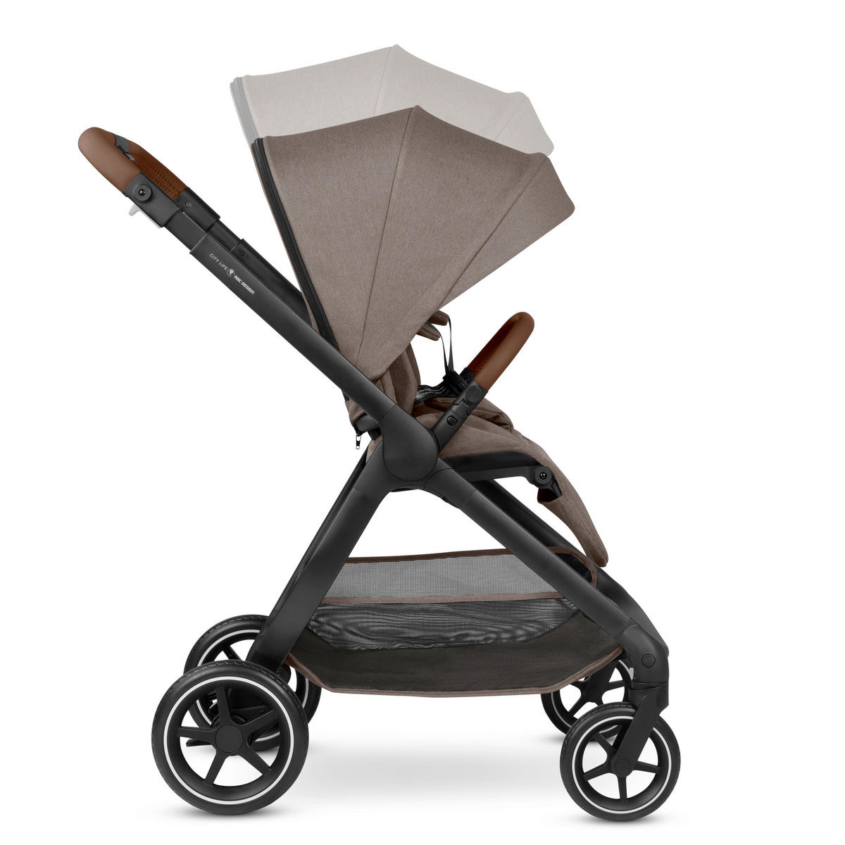 KINDERWAGENSET City Life 3in1 Set Calla  - Schwarz/Cappuccino, Basics, Textil/Metall (82/52/107.5cm) - ABC Design