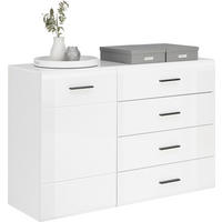 KOMODA, antracitová, bílá, 126/84,6/41,6 cm - bílá/antracitová, Basics, kompozitní dřevo/plast (126/84,6/41,6cm) - Hom`in