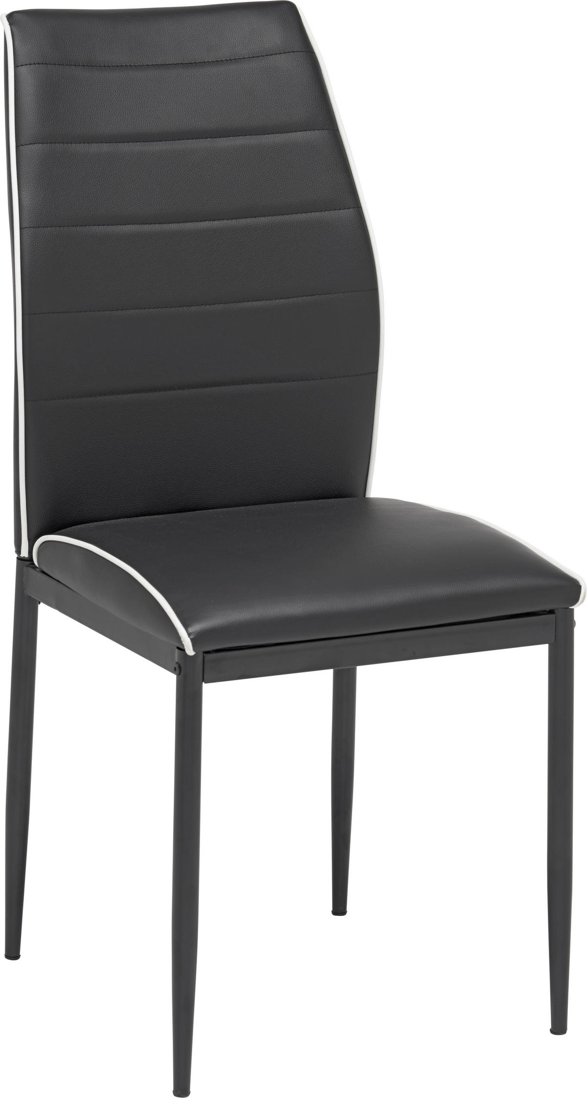 STOL, kovina, tekstil črna  - črna/bela, Design, kovina/tekstil (43,5/96/58cm) - Carryhome