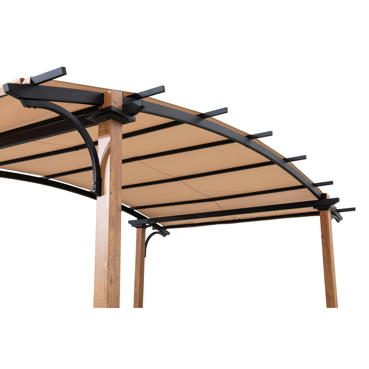 PAVILLON 406/239/259 cm Stahl  - Beige, Basics, Holz/Textil (406/239/259cm) - Modante