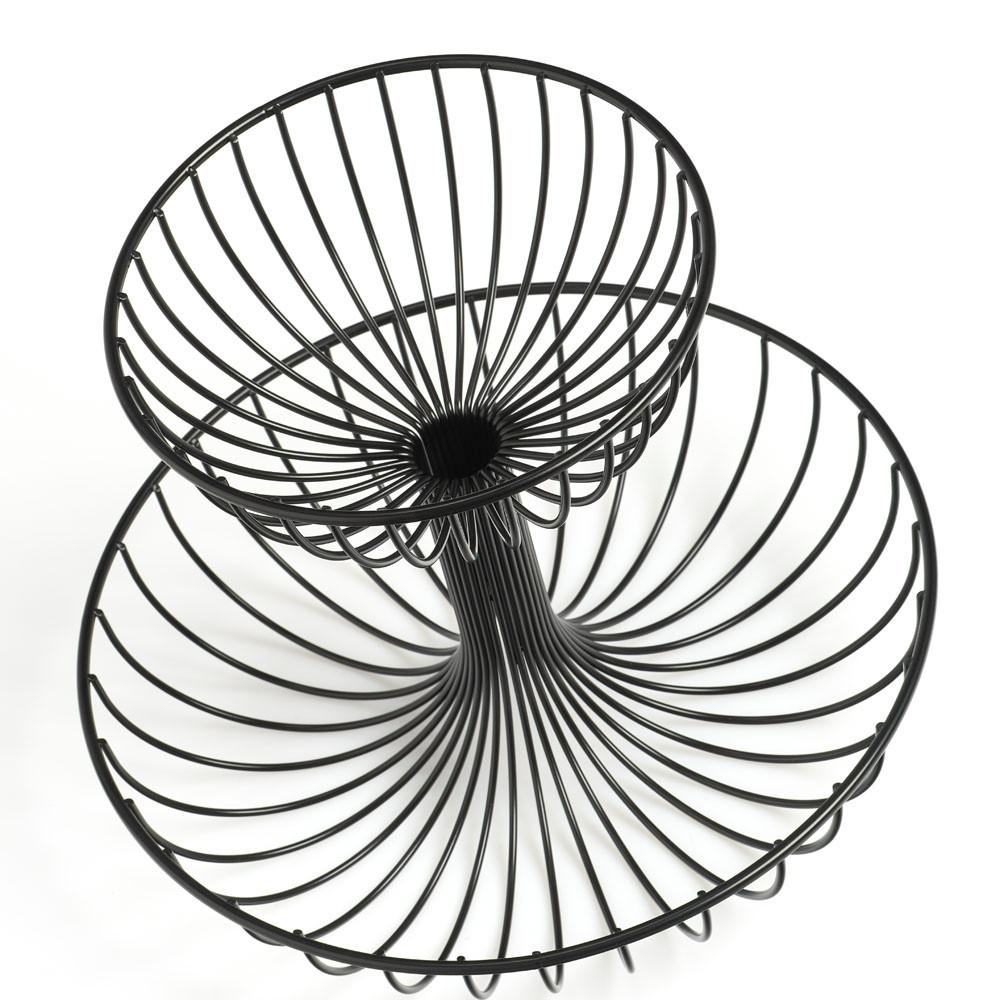 ETAGERE 2-stöckig - Schwarz, Basics, Metall (32/32/26cm) - Zeller Present