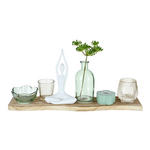 DEKOVASE  - Multicolor, LIFESTYLE, Glas/Holz (50/12,5/19,5cm) - Ambia Home