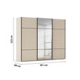 SCHWEBETÜRENSCHRANK 301/223/68 cm 3-türig Champagner  - Champagner/Schwarz, KONVENTIONELL, Glas/Holzwerkstoff (301/223/68cm) - Novel