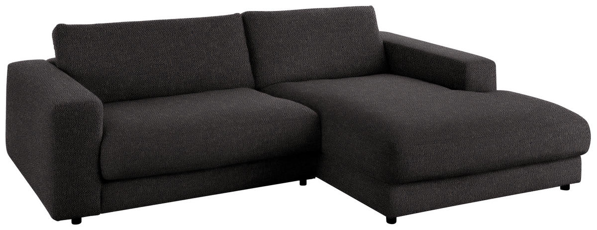 ECKSOFA in Flachgewebe Schwarz  - Schwarz, Design, Kunststoff/Textil (270/190cm) - Lomoco