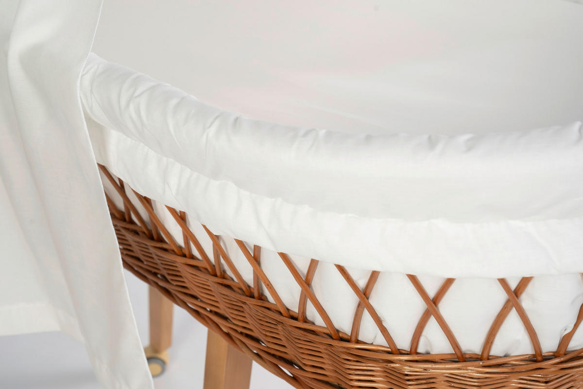 STUBENWAGEN-KOMPLETTSET Babybett Lounge Natur   - Buchefarben/Creme, Basics, Holz/Textil (60/167/100cm) - Mionido