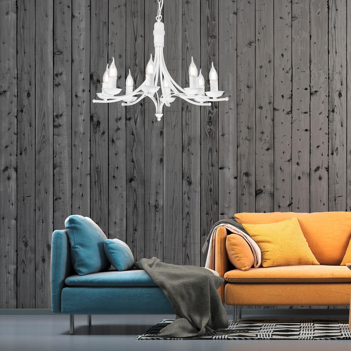 PENDELLEUCHTE Lucy 58/100 cm   - Weiß Hochglanz, KONVENTIONELL, Metall (58/100cm)