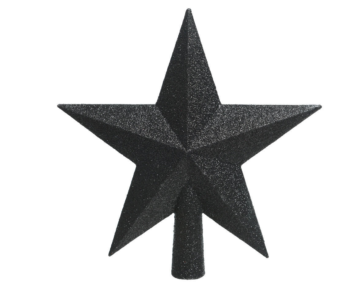 VÂRF DE BRAD DE CRĂCIUN - negru, Basics (4,2/19/19cm)